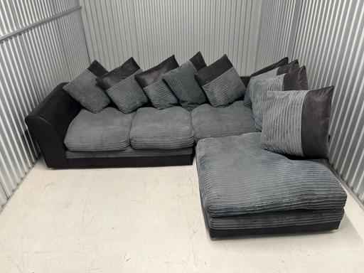 Buy & Sell Brixton South East London - Photos for Dark Blue & Grey Cord L Shape Sofa