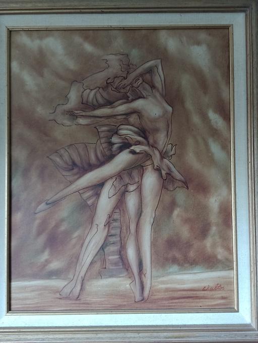 Buy & Sell Palacefields Halton - Photos for 2 ballerinas,oil painting in lovely gold fame