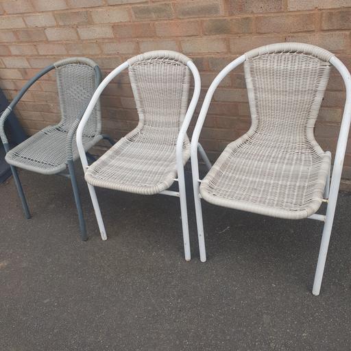 Buy & Sell Pensnett Dudley - Photos for 3 , Wicker & Metal Garden Seats , Good Con.