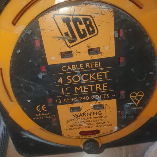 Buy & Sell Pensnett Dudley - Photos for JCB 15m 4 Socket Extension Lead & Reel , Good