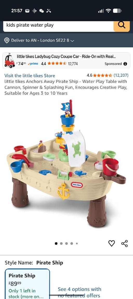 Buy & Sell Denmark Hill South East London - Photos for Little Tikes pirate ship water play