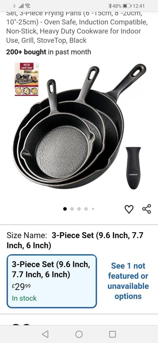 Buy & Sell Heath Town Wolverhampton - Photos for New 3 piece cast iron skillet set RRP £30