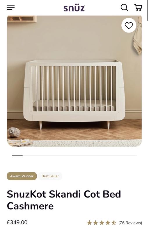 Buy & Sell Burpham Guildford - Photos for SnuzKot Skandi Cot Bed Cashmere