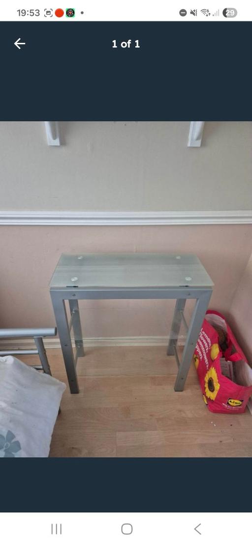 Buy & Sell Greasbrough Rotherham - Photos for Small Grey Metal and Glass Side Table