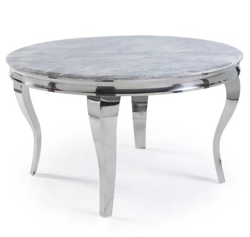 Buy & Sell Leigh-on-Sea Southend-on-Sea - Photos for 130cm Louis Round Marble Dining Table Chrome