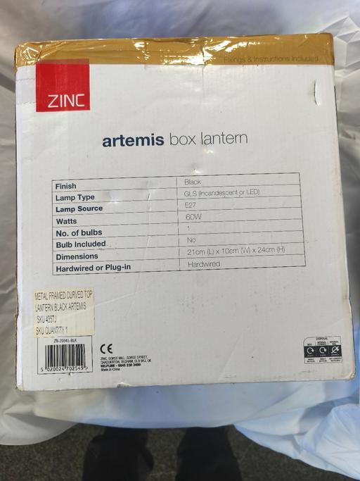 Buy & Sell Birkenhead Wirral - Photos for Lantern Wall Light Artemis Zinc