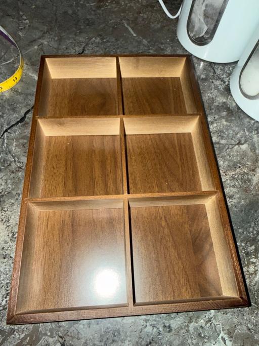 Buy & Sell Siddal Calderdale - Photos for Brown wooden serving dish 6 compartment