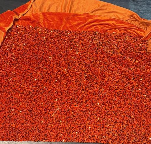 Buy & Sell Siddal Calderdale - Photos for 2 m orange sequin velvet fabric 58”wide