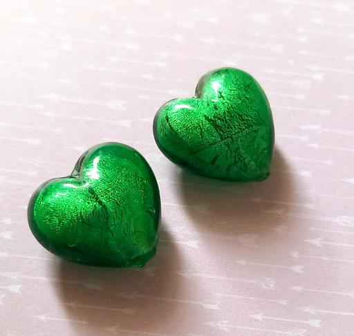 Buy & Sell Kingsham Chichester - Photos for Puff Silver Foil Lampwork Heart Pendant Beads