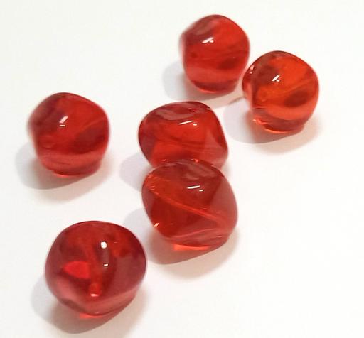 Buy & Sell Kingsham Chichester - Photos for 18mm Ruby Red Twirled Bicone Pebble Beads, Pr