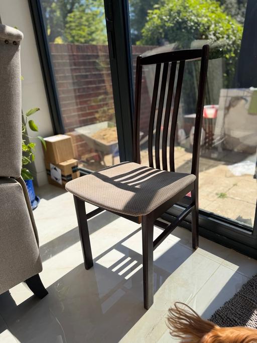 Buy & Sell Lampton South West London - Photos for 6x wooden and fabric dining table chairs