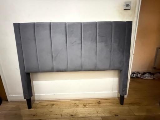 Buy & Sell East Ham East London - Photos for Double bed Headboard Grey Velvet