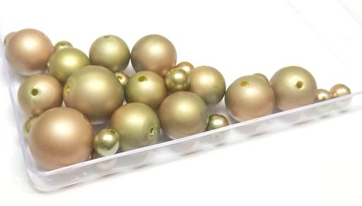 courses Kingsham Chichester - Photos for Golden Olive Green Pink Blush Acrylic Beads