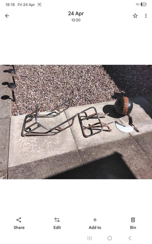 Vehicles Sheldon Birmingham - Photos for 2 old motorbike luggage racks & old helmet