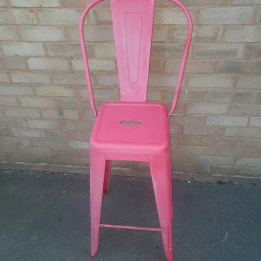 Buy & Sell Pensnett Dudley - Photos for Red Metal Engineering Stool With Back Rest.