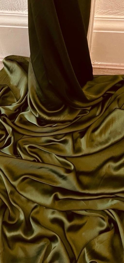 Buy & Sell Salterhebble Calderdale - Photos for Olive green Charmuse satin fabric 58”