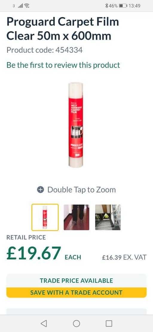 Buy & Sell Heath Town Wolverhampton - Photos for New 600mmx50M carpet film RRP £20