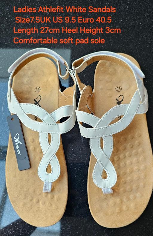 Buy & Sell Heath Hayes Cannock Chase - Photos for Ladies Athlefit White Sandals Size7.5UK US9.5
