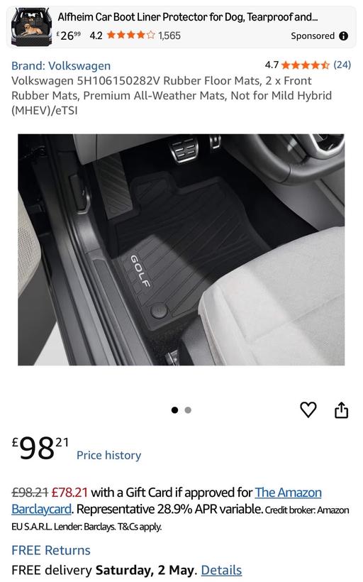 Vehicles Dudley Town Centre Dudley - Photos for Genuine VW GOLF Front rubber mats