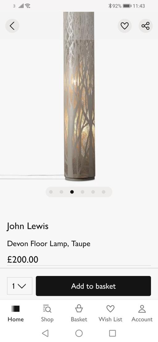 Buy & Sell Heath Town Wolverhampton - Photos for New John Lewis Devon floor lamp RRP £200