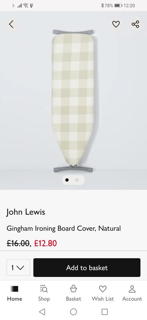 Buy & Sell Heath Town Wolverhampton - Photos for New John Lewis large ironing board cover