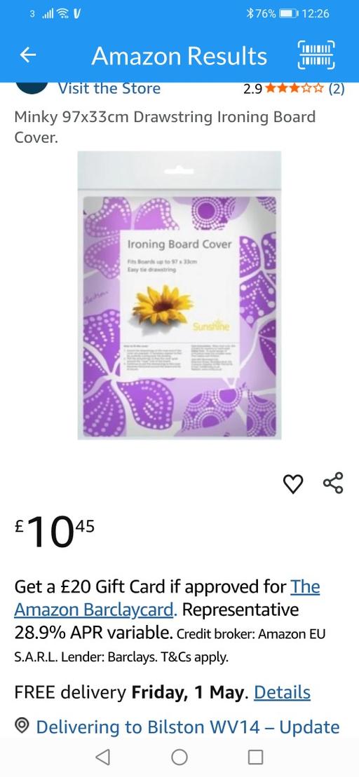 Buy & Sell Heath Town Wolverhampton - Photos for New Minky ironing board cover 97x33cn