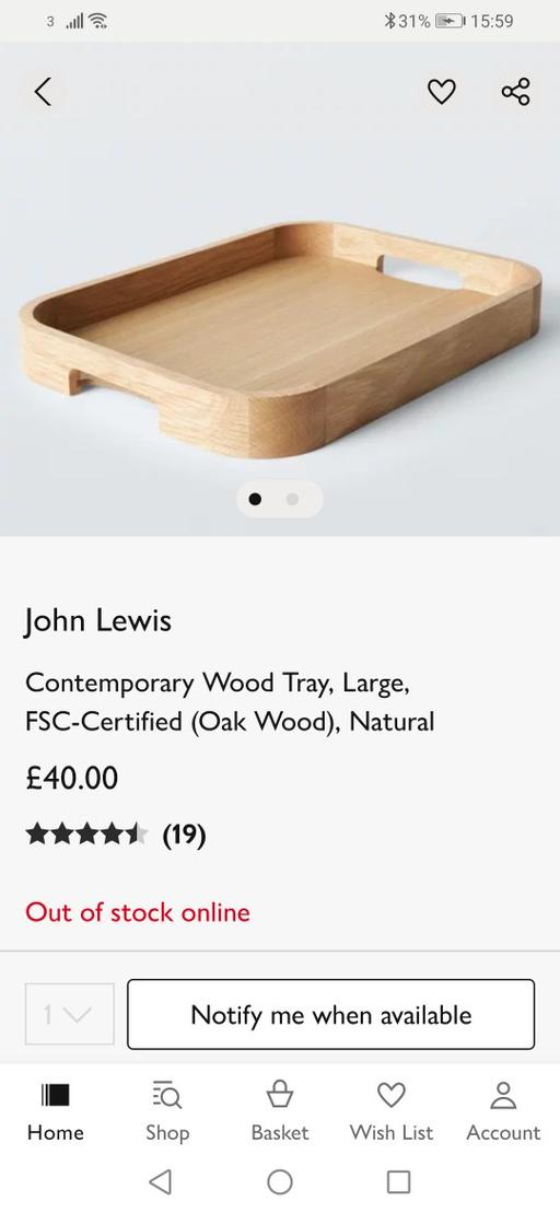 Buy & Sell Heath Town Wolverhampton - Photos for New slight seconds large oak tray