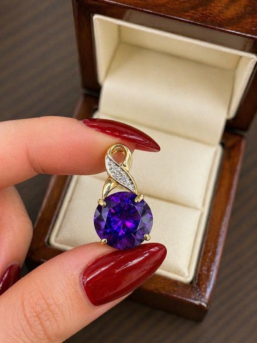Buy & Sell Harrow Town Centre Harrow - Photos for Fine 9ct Gold Diamond and Amethyst Pendant