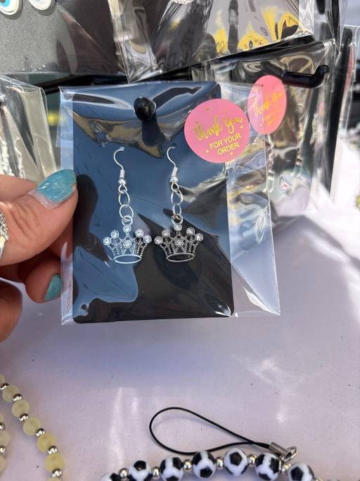 Buy & Sell Laindon Basildon - Photos for Rhinestone crown pendant dangle drop earrings