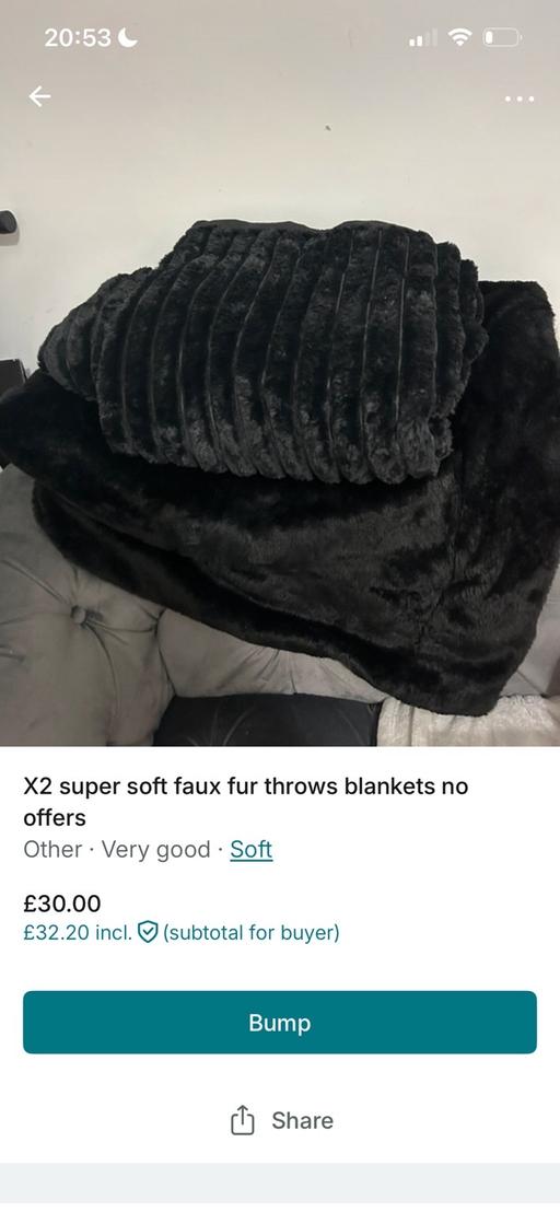 Buy & Sell Oldbury Sandwell - Photos for Faux fur black throw blankets