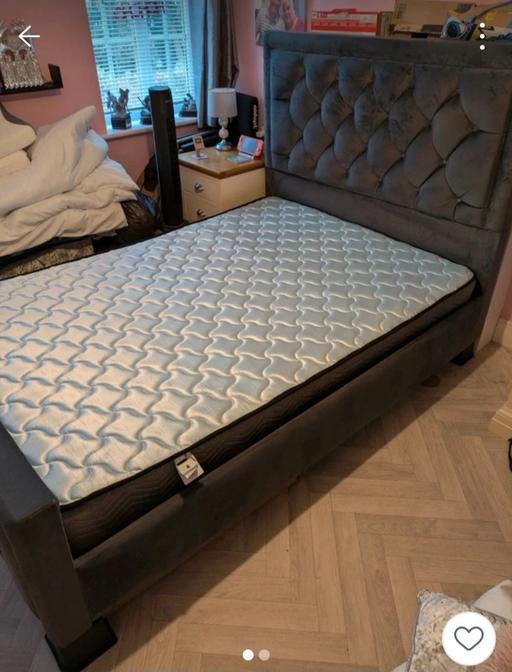 Buy & Sell Weoley Castle Birmingham - Photos for Grey Velvet Feel Double Bed Frame ONLY