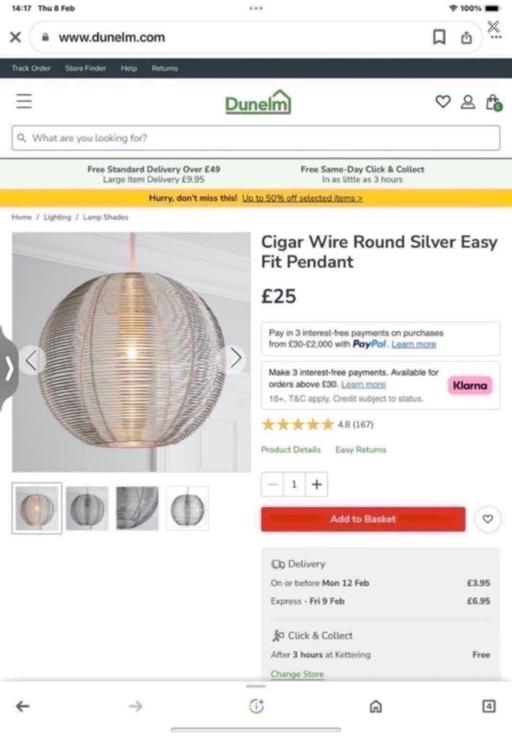 Buy & Sell Telford Way Industrial Estate North Northamptonshire - Photos for 2. X Dunelm New wire easy fit lampshades