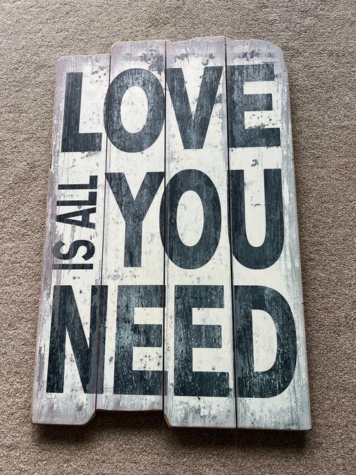 Buy & Sell Bournville Birmingham - Photos for Love is all you need wall art wall hanging