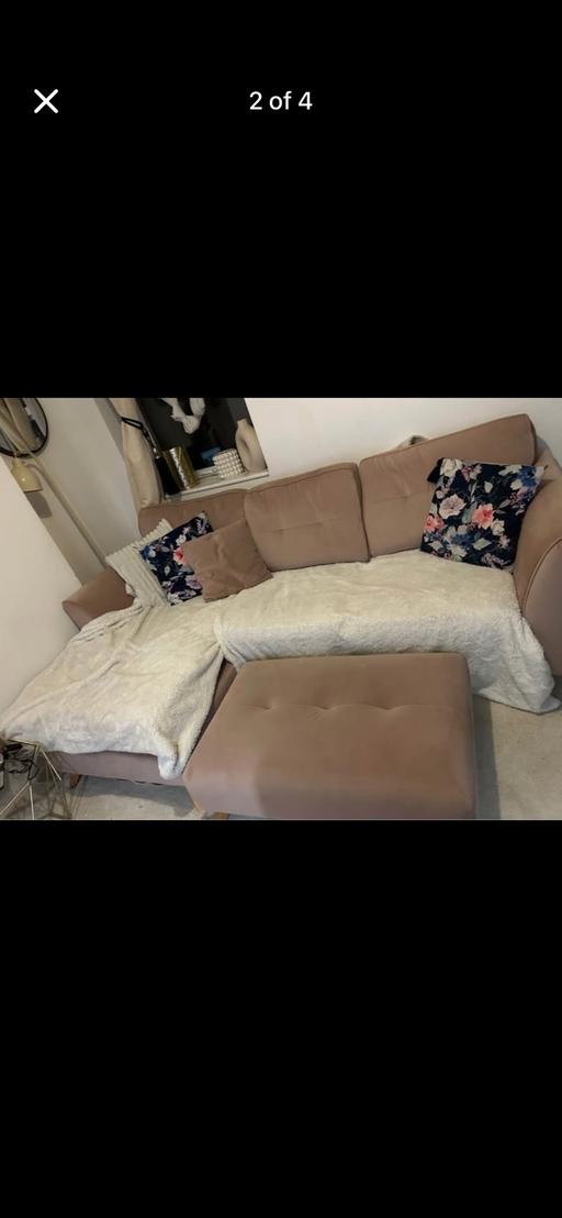 Buy & Sell Oldbury Sandwell - Photos for Pink DFS velvet corner L shape sofa