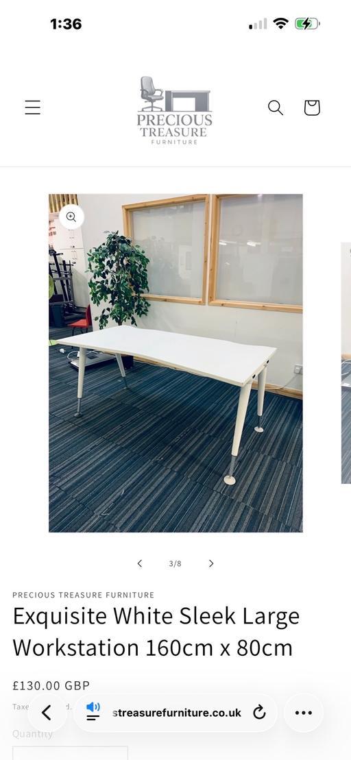 Buy & Sell Waddon South East London - Photos for Exquisite White Sleek Large Workstation