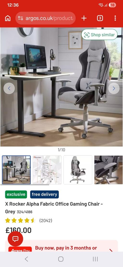 Buy & Sell Morden Merton - Photos for X Rocker Alpha Fabric Office Gaming Chair