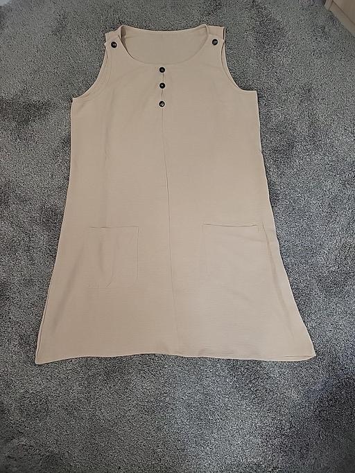Buy & Sell Mytholmroyd Calderdale - Photos for Beige 100% linen pinnafore dress size 10 VGC