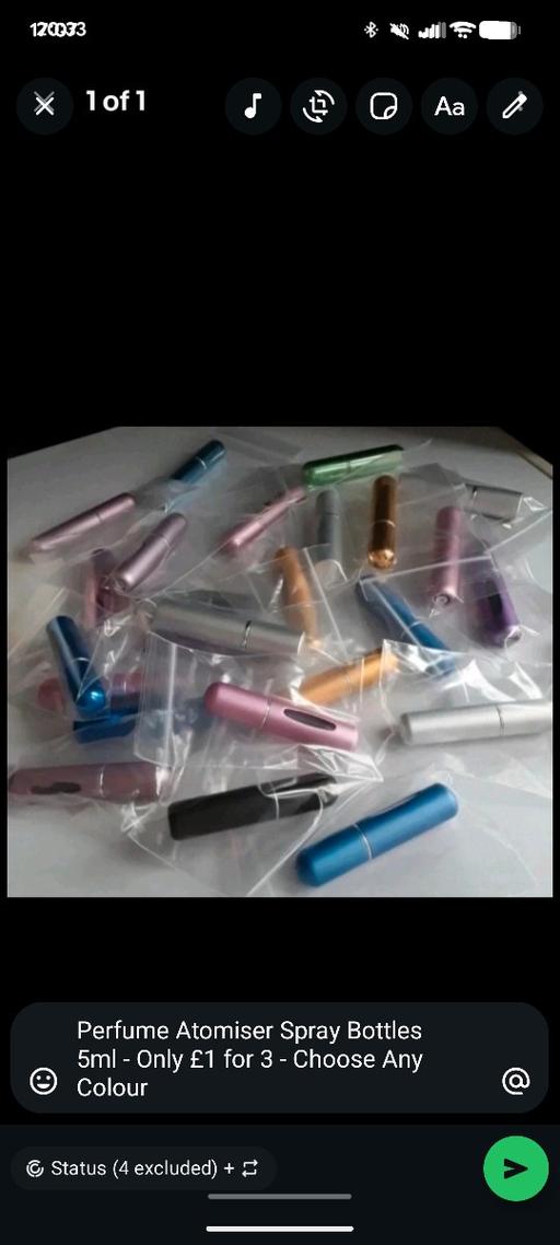  — 3X Refillable Perfume Atomisers 5ML