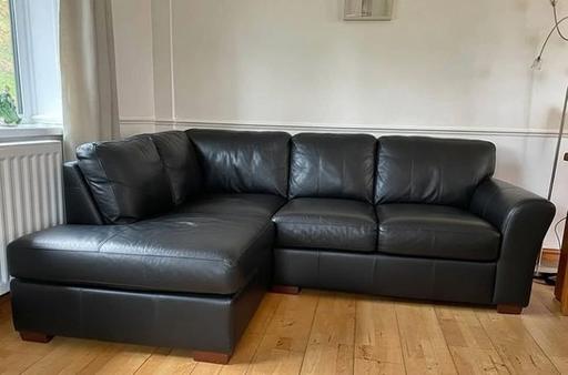 Buy & Sell Elephant and Castle South East London - Photos for Black Leather L shape 4 seater sofa