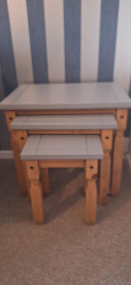 Buy & Sell Willenhall Walsall - Photos for Upcycled grey and wood nest of tables. Good c