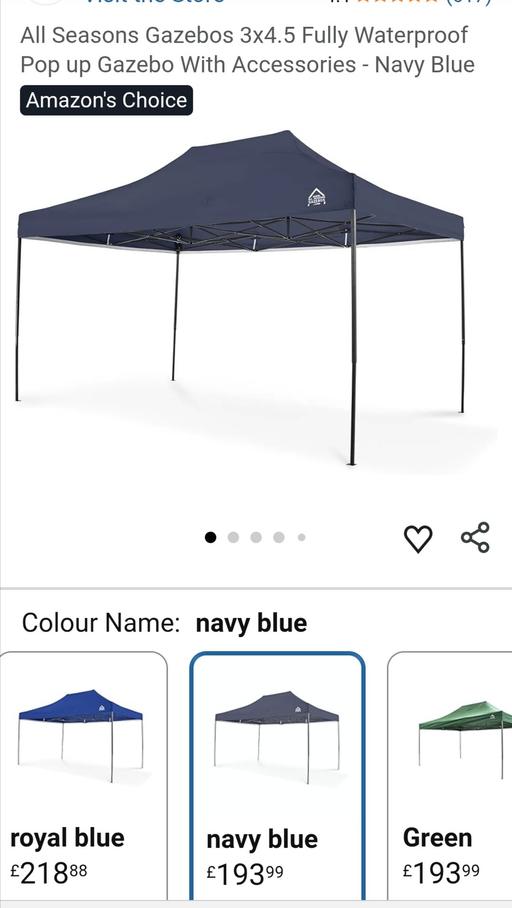 Buy & Sell Heath Town Wolverhampton - Photos for New All seasons 3x4.5 pop up navy gazebo