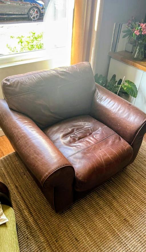 Buy & Sell Urmston Trafford - Photos for John Lewis Brown Leather Armchair
