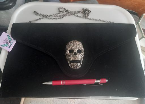 Buy & Sell Thatto Heath Saint Helens - Photos for Large koko skull black suede clutch bag