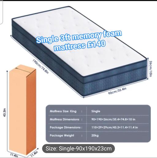 Buy & Sell Walthamstow East London - Photos for single mattress memory foam
