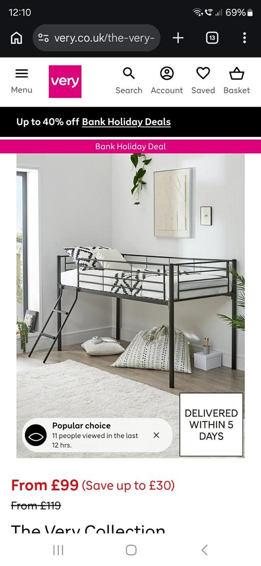 Buy & Sell Hurst Green Dudley - Photos for Domino Mid Sleeper Bed