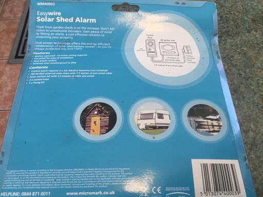 Buy & Sell Stirchley Telford and Wrekin - Photos for Solar Shed Alarm Easywire.