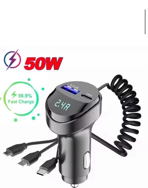 Buy & Sell Garston Watford Watford - Photos for 3-in-1 55W 2-Port USB Fast Car Charger with V