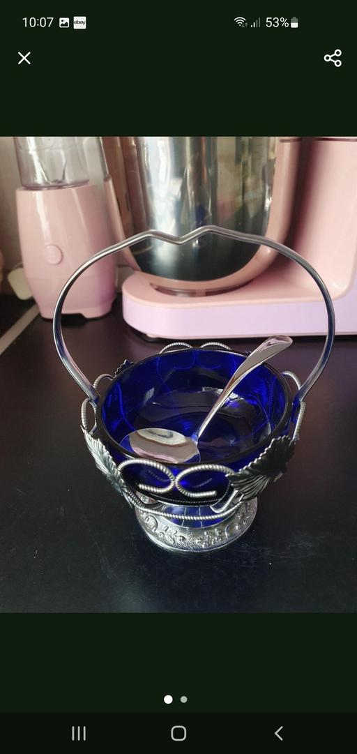 Buy & Sell Upper Gornal Dudley - Photos for vintage glass preserve dish & spoon