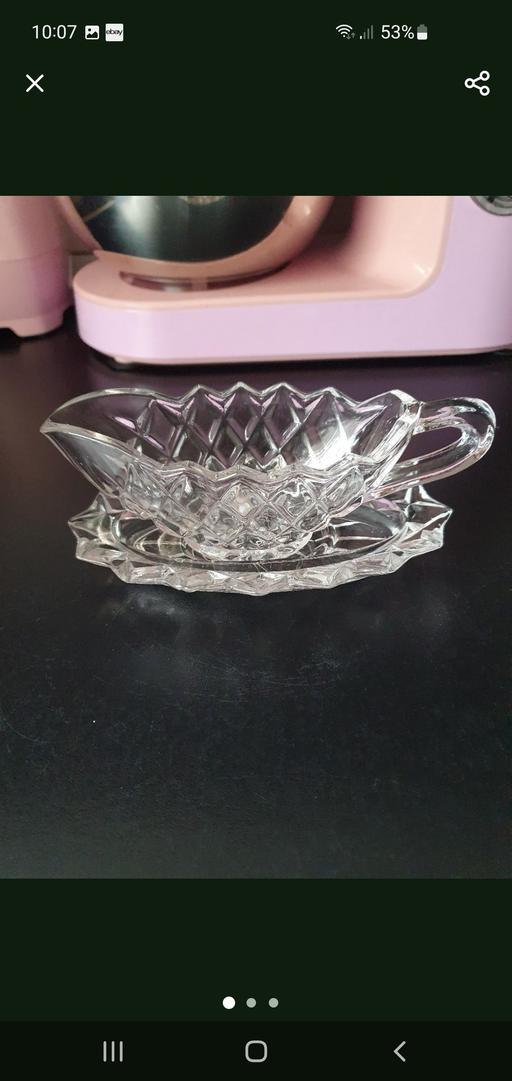 Buy & Sell Upper Gornal Dudley - Photos for vintage glass gravy/sauce boat with stand