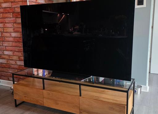 Buy & Sell Bow East London - Photos for Kilby Wide TV Stand - Glass, Metal & Wood